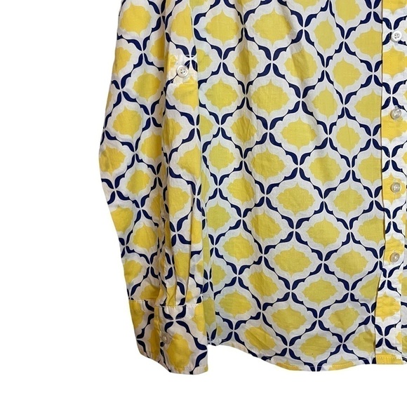 Talbots Yellow and Blue Buttondown Shirt Sz. M - Picture 2 of 10